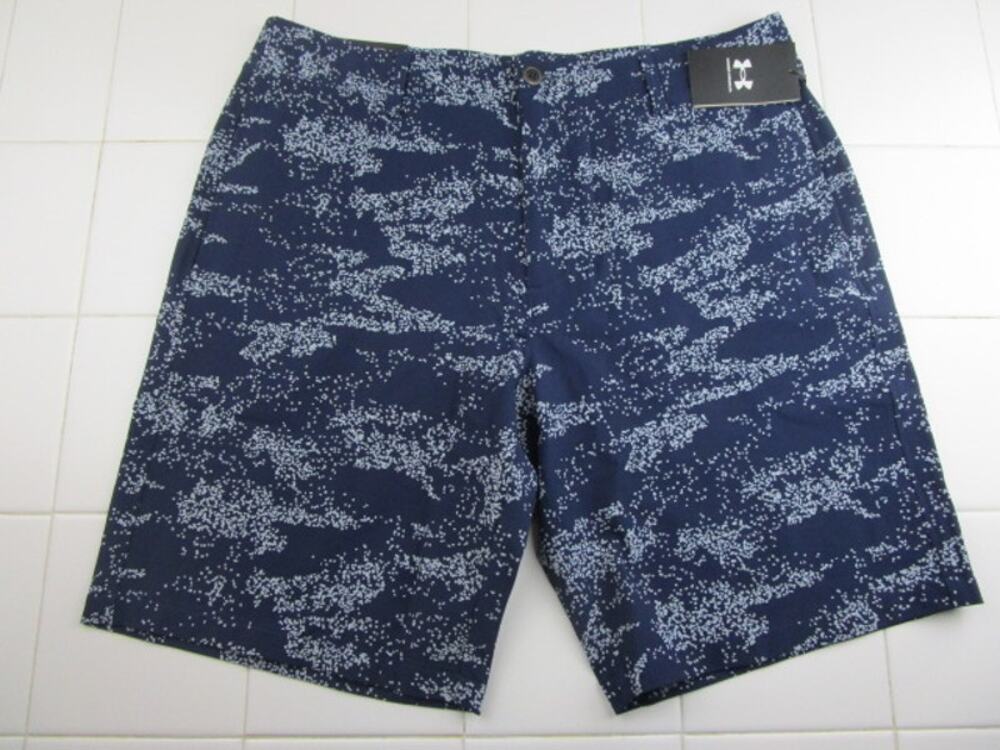 Under Armour Storm Golf Printed Shorts 10" Inseam Blue Camouflage Men's Size 36